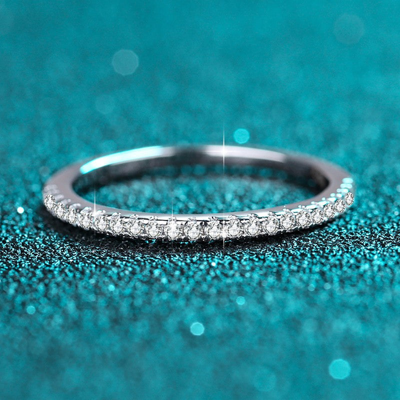 Moissanite Wedding Band Ring