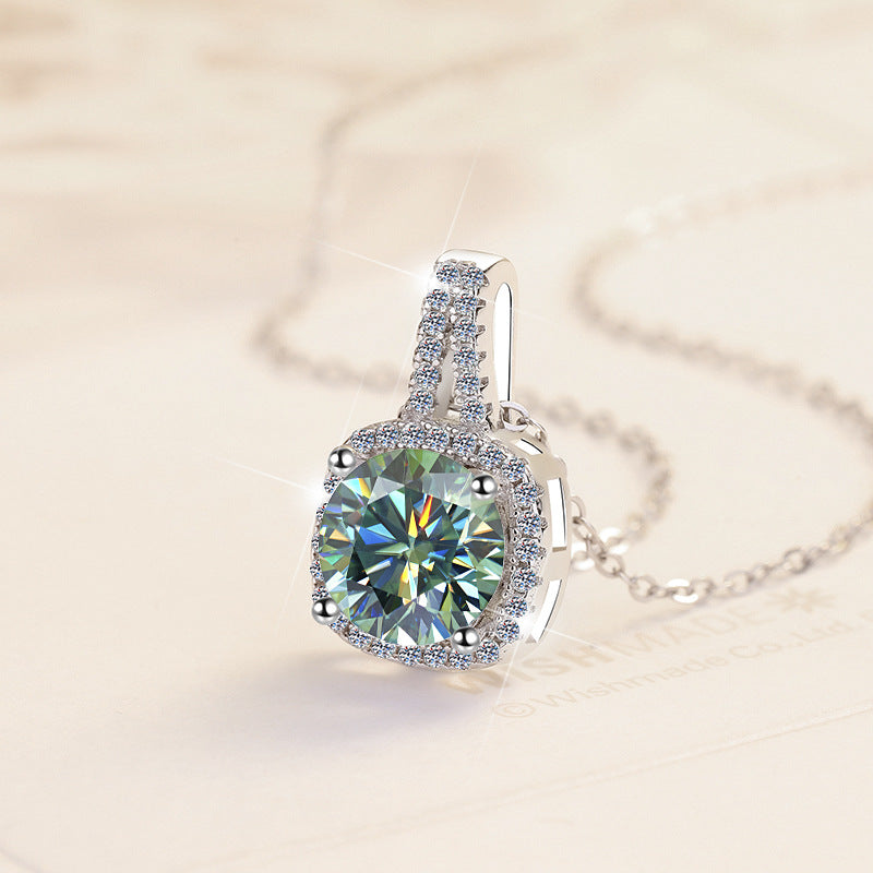 Moissanite Necklace 4GA 1.0ct & 2.0ct (6.5mm & 8mm)