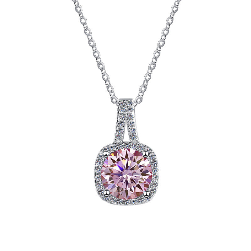 Moissanite Necklace 4GA 1.0ct & 2.0ct (6.5mm & 8mm)