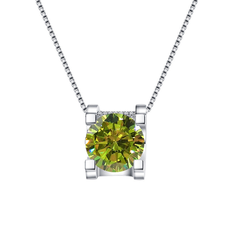 Moissanite Necklace CW 1.0ct & 2.0ct (6.5mm & 8mm)
