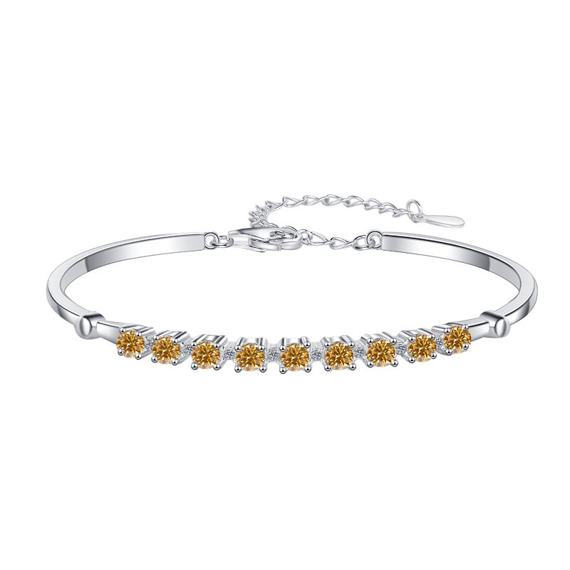Moissanite Bracelet 4C9P 0.9ct (3mm x 9pcs)