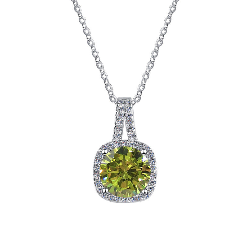 Moissanite Necklace 4GA 1.0ct & 2.0ct (6.5mm & 8mm)
