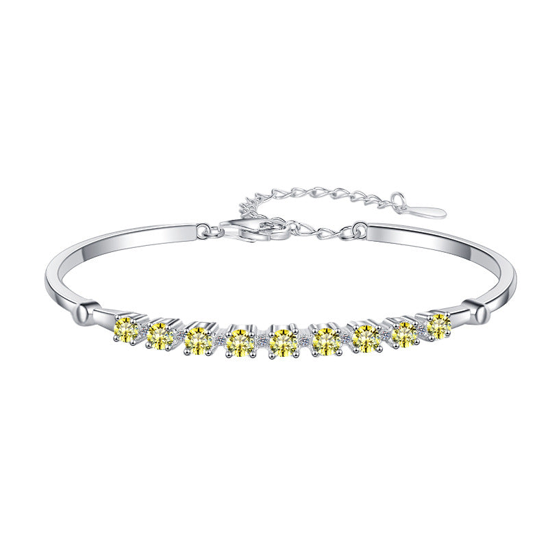 Moissanite Bracelet 4C9P 0.9ct (3mm x 9pcs)