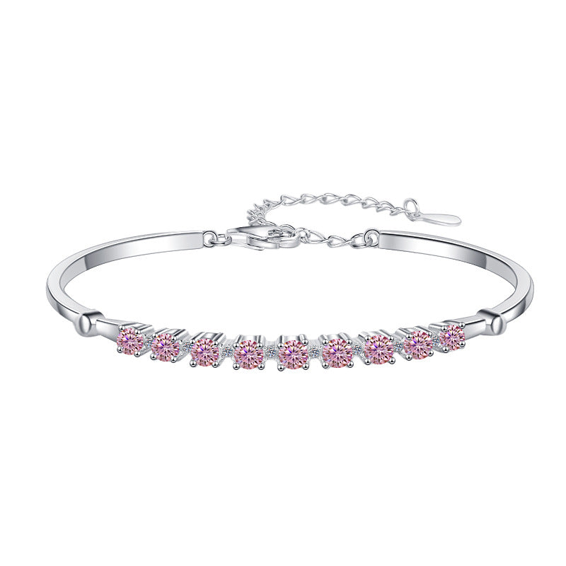 Moissanite Bracelet 4C9P 0.9ct (3mm x 9pcs)