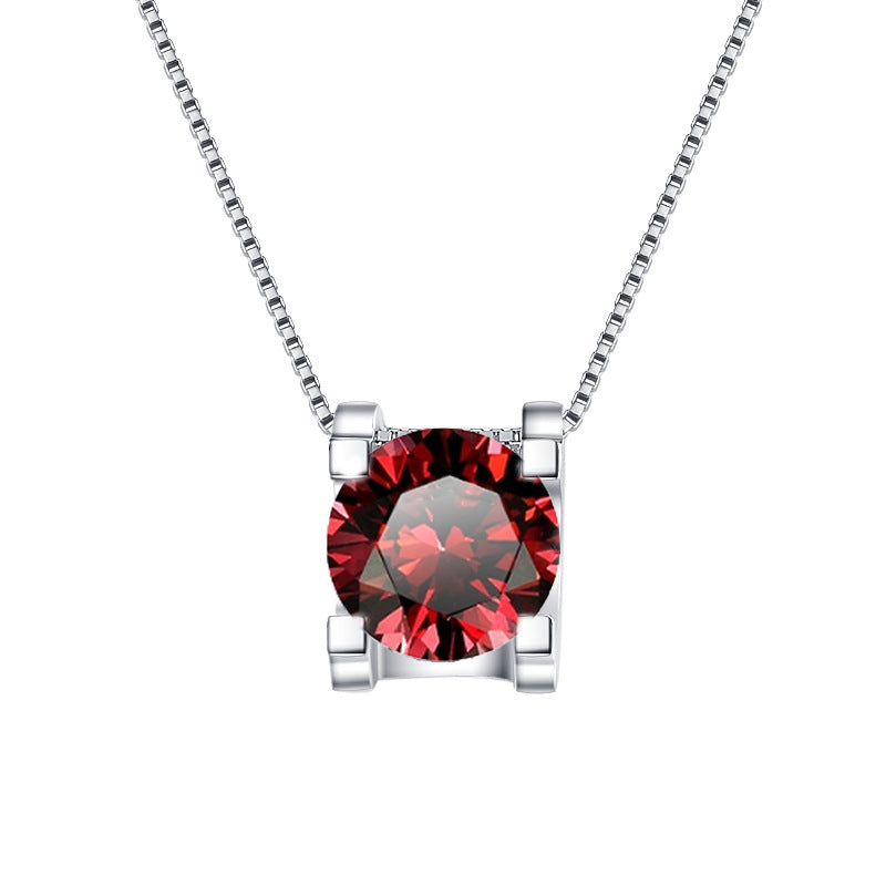 Moissanite Necklace CW 1.0ct & 2.0ct (6.5mm & 8mm)