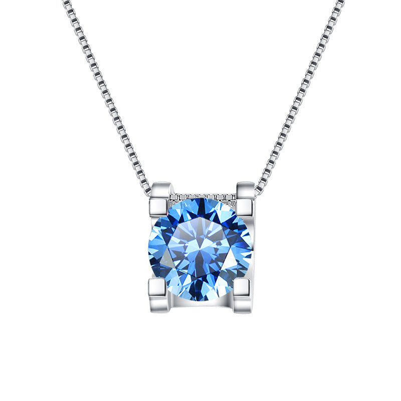 Moissanite Necklace CW 1.0ct & 2.0ct (6.5mm & 8mm)