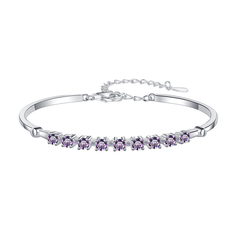 Moissanite Bracelet 4C9P 0.9ct (3mm x 9pcs)