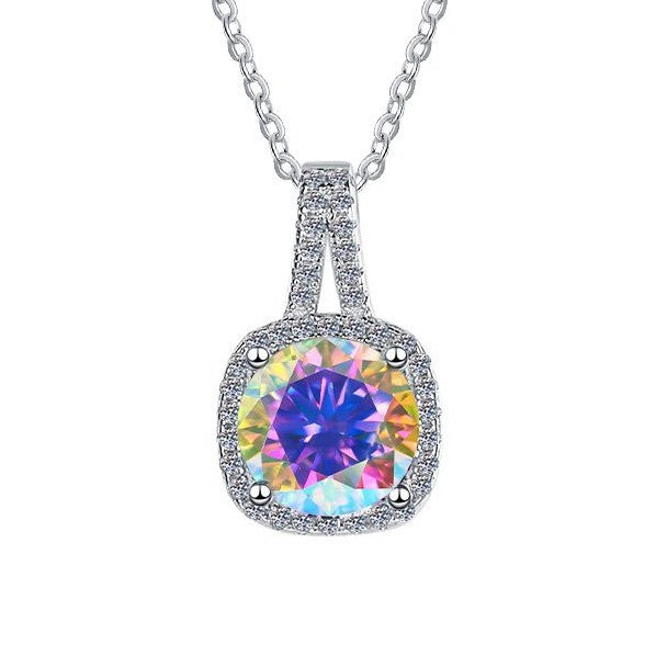 Moissanite Necklace 4GA 1.0ct & 2.0ct (6.5mm & 8mm)