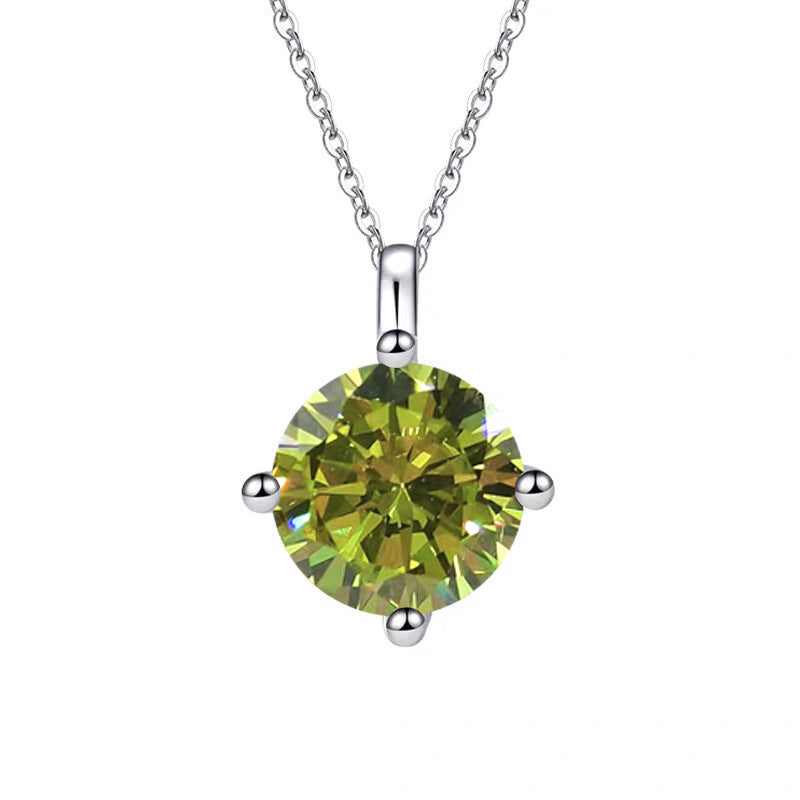 Moissanite Necklace 4C 1.0ct & 2.0ct (6.5mm & 8mm)