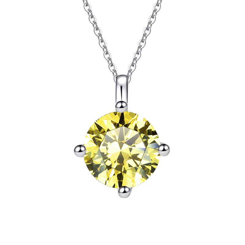Moissanite Necklace 4C 1.0ct & 2.0ct (6.5mm & 8mm)