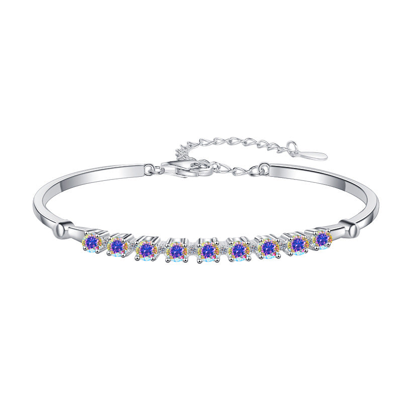 Moissanite Bracelet 4C9P 0.9ct (3mm x 9pcs)