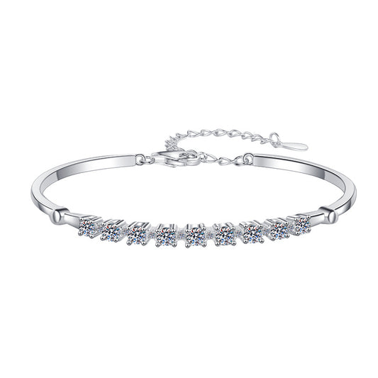 Moissanite Bracelet 4C9P 0.9ct (3mm x 9pcs)