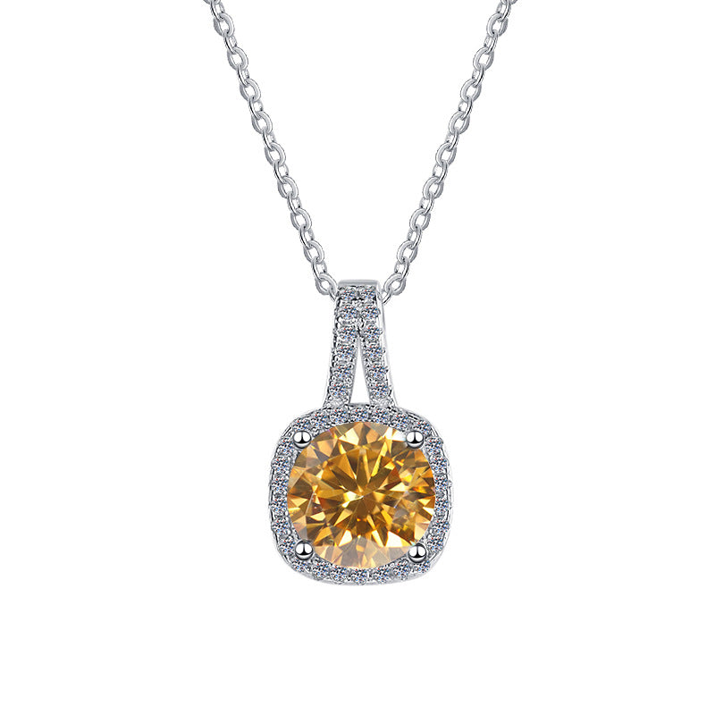 Moissanite Necklace 4GA 1.0ct & 2.0ct (6.5mm & 8mm)