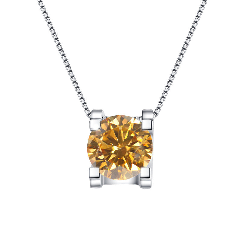 Moissanite Necklace CW 1.0ct & 2.0ct (6.5mm & 8mm)