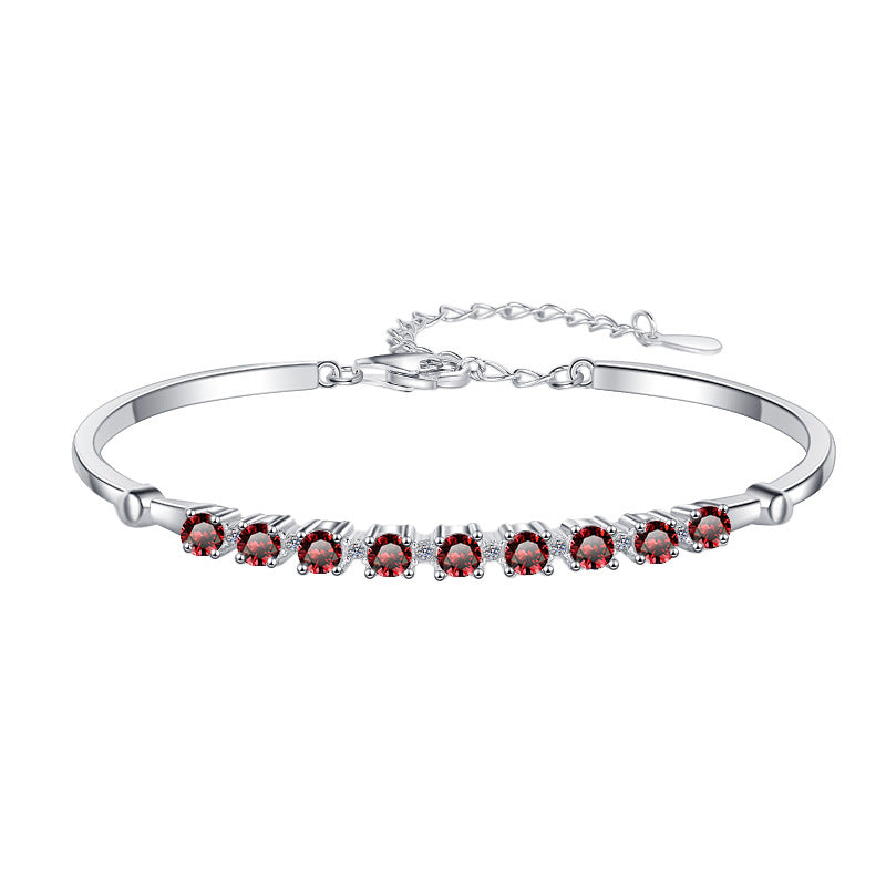 Moissanite Bracelet 4C9P 0.9ct (3mm x 9pcs)