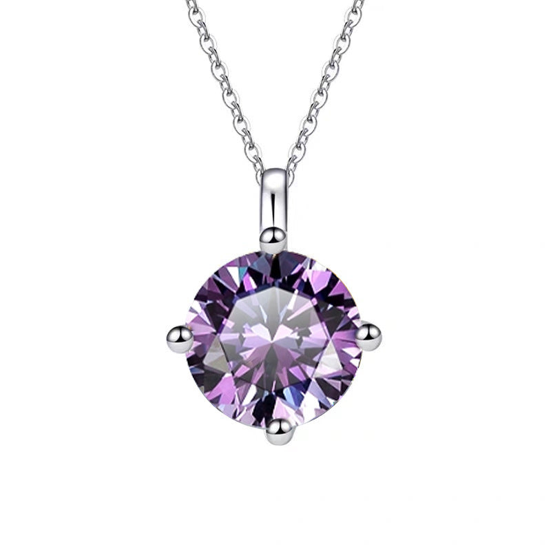 Moissanite Necklace 4C 1.0ct & 2.0ct (6.5mm & 8mm)