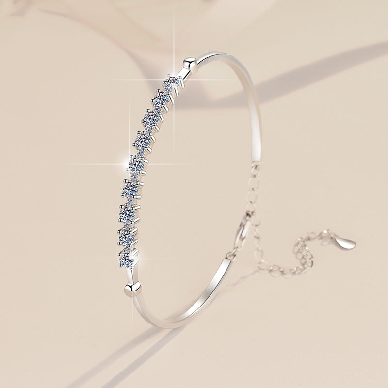 Moissanite Bracelet 4C9P 0.9ct (3mm x 9pcs)