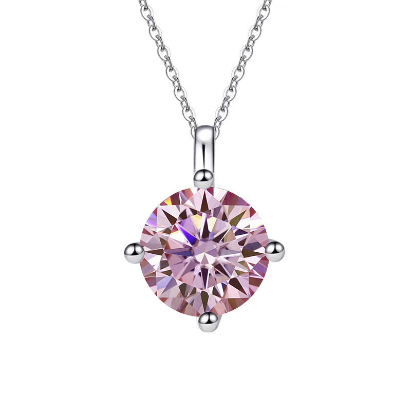 Moissanite Necklace 4C 1.0ct & 2.0ct (6.5mm & 8mm)