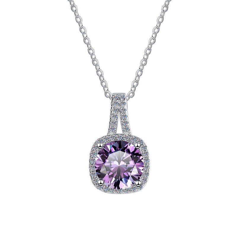 Moissanite Necklace 4GA 1.0ct & 2.0ct (6.5mm & 8mm)