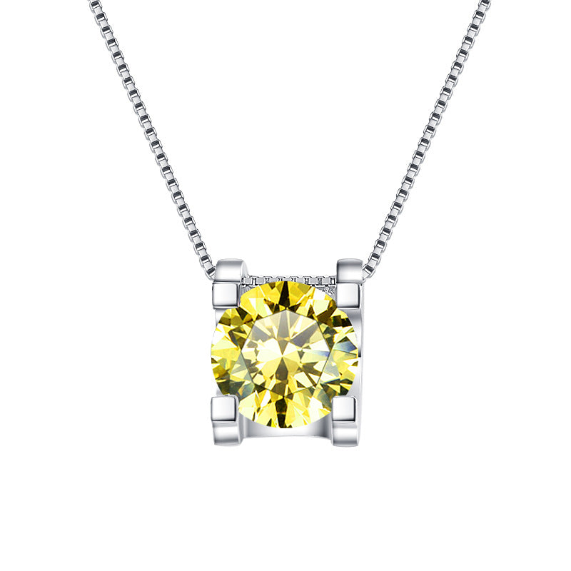 Moissanite Necklace CW 1.0ct & 2.0ct (6.5mm & 8mm)
