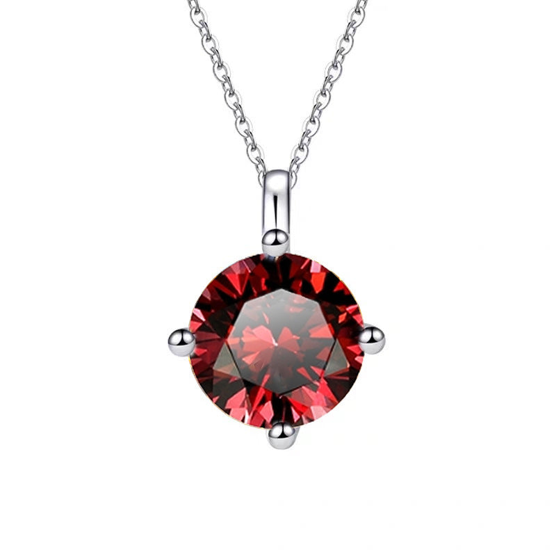 Moissanite Necklace 4C 1.0ct & 2.0ct (6.5mm & 8mm)