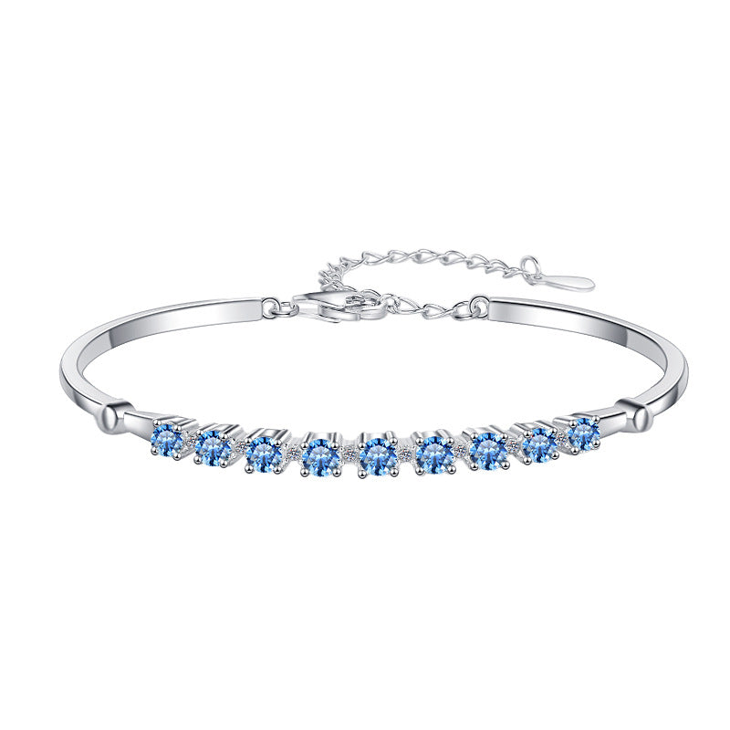Moissanite Bracelet 4C9P 0.9ct (3mm x 9pcs)