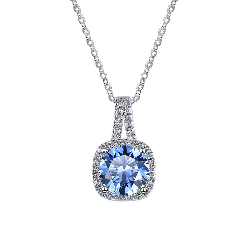 Moissanite Necklace 4GA 1.0ct & 2.0ct (6.5mm & 8mm)
