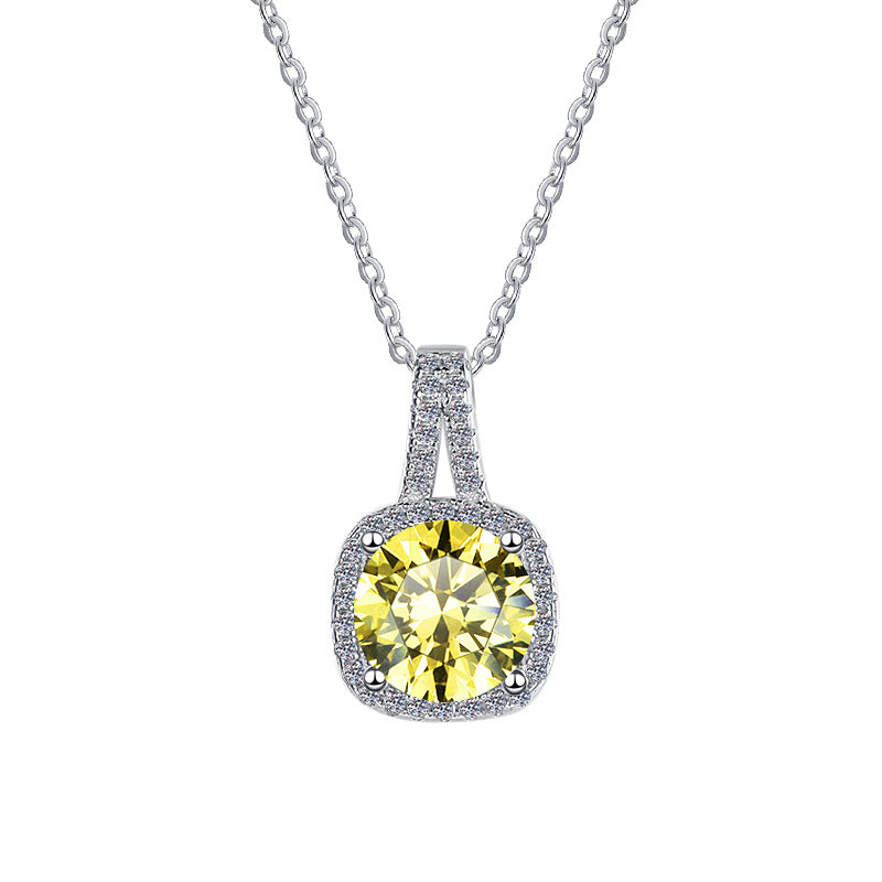 Moissanite Necklace 4GA 1.0ct & 2.0ct (6.5mm & 8mm)