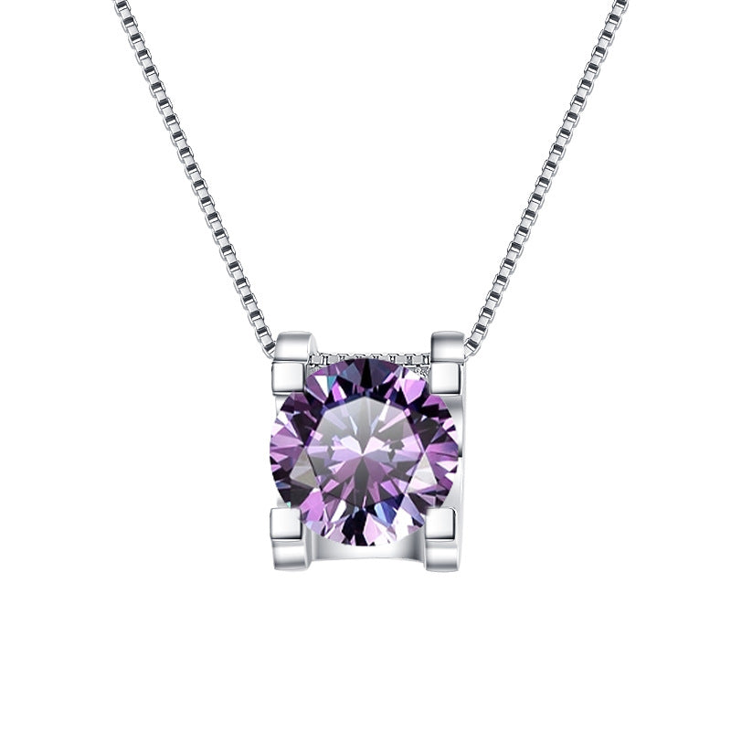 Moissanite Necklace CW 1.0ct & 2.0ct (6.5mm & 8mm)