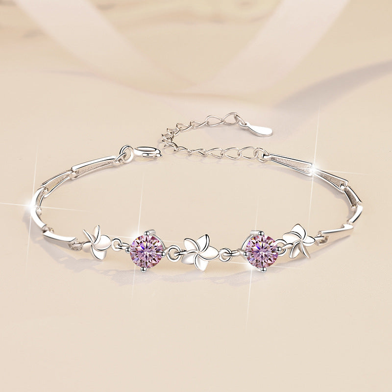 Moissanite Bracelet 4C2P 1.0ct (5mmx 2pcs)