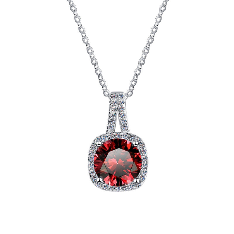 Moissanite Necklace 4GA 1.0ct & 2.0ct (6.5mm & 8mm)
