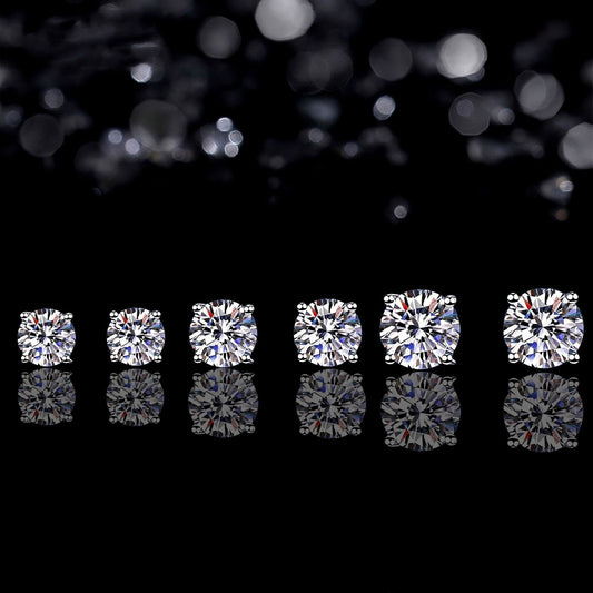 Moissanite earrings 0.3ct to 3.0ct (3mm to 9mm)