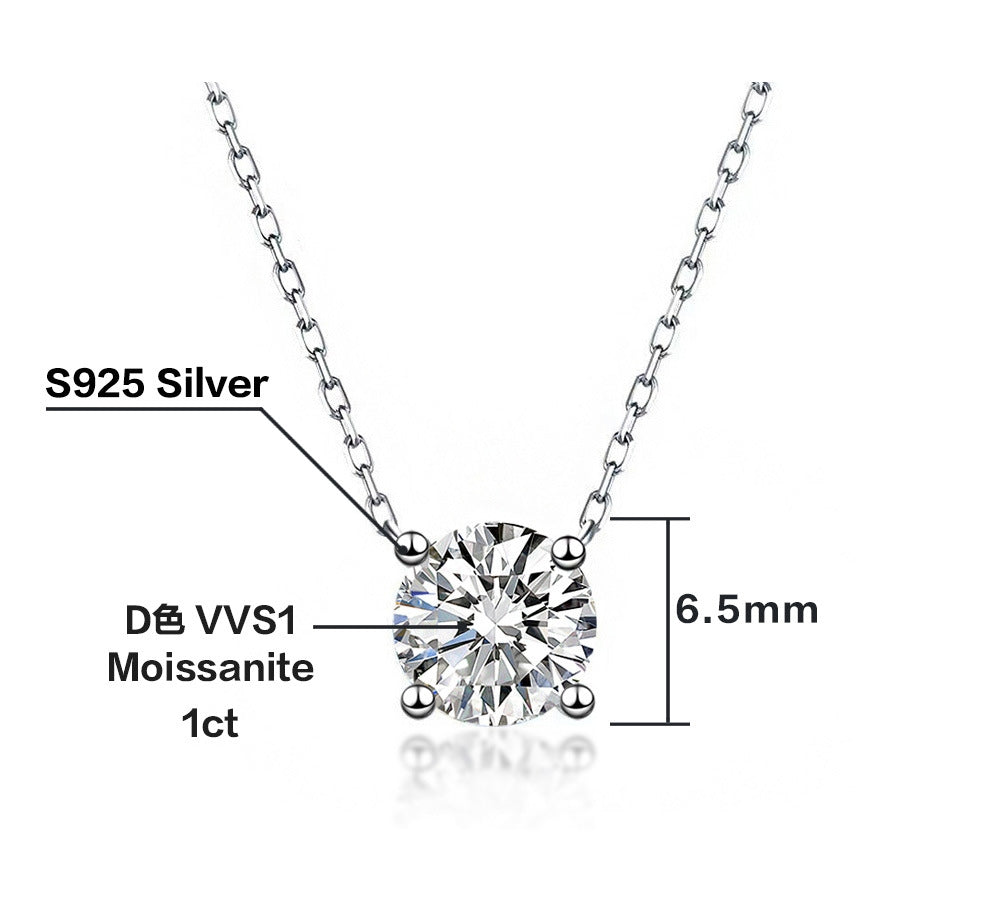 Moissanite Necklace 0.5ct to 2.0ct (5mm to 8mm)