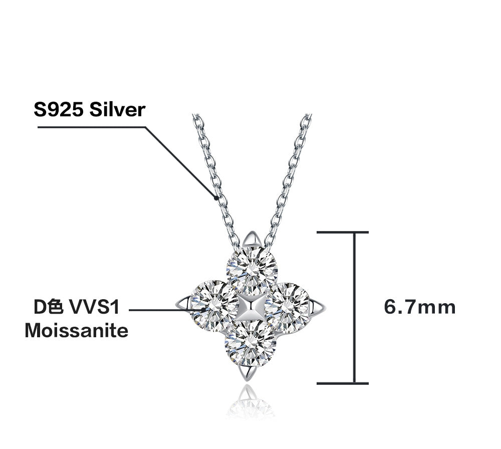 Moissanite Necklace (0.10ct x4)