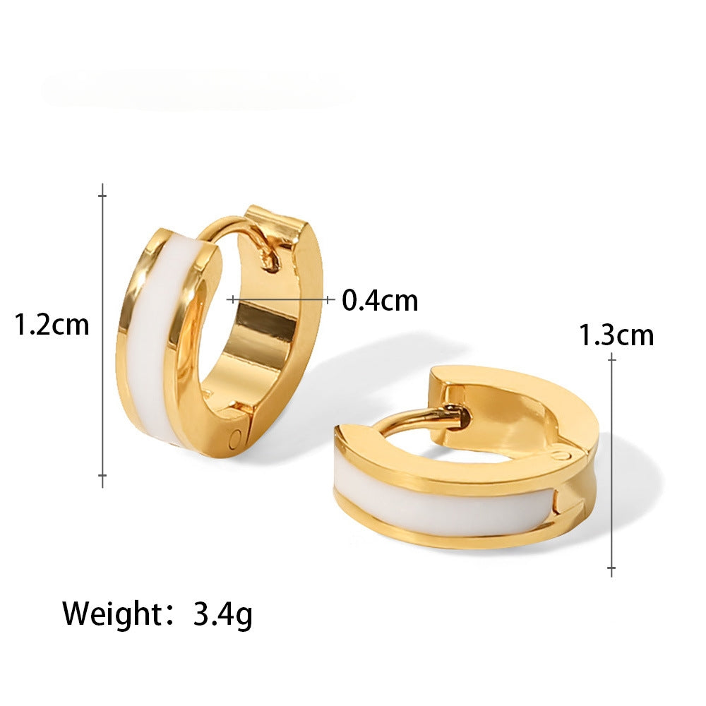 Enamel Huggie Earrings