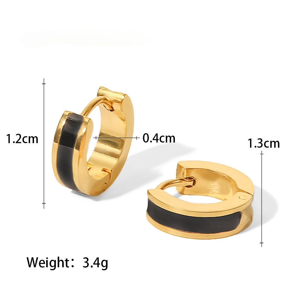 Enamel Huggie Earrings